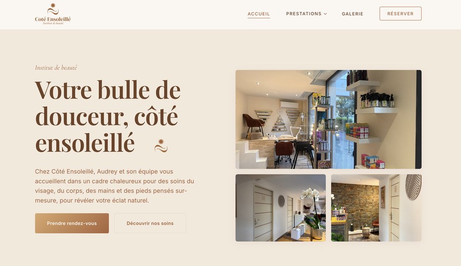 Site Côté Ensoleillé — institut de beauté