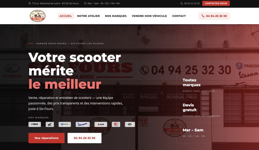 Site Six Fours Deux Roues — garage moto et scooter